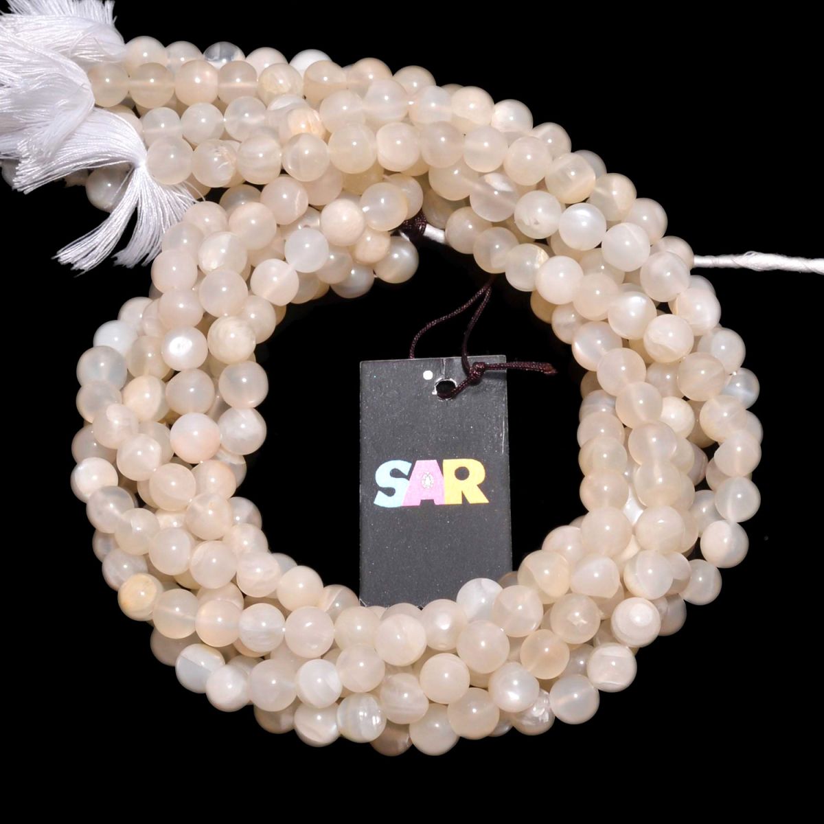 Rainbow Moonstone Round Ball Plain Stone Beads - 8 mm Size