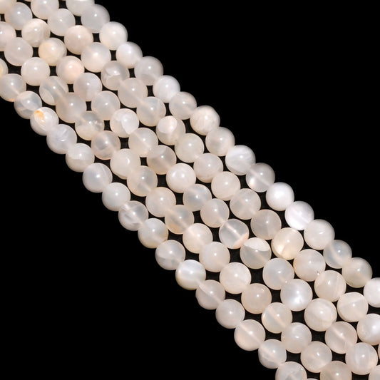 Rainbow Moonstone Round Ball Plain Stone Beads - 8 mm Size