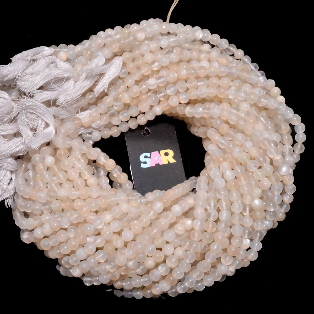 Rainbow Moonstone Smooth Natural Stone Beads - 6 mm Size And Round Ball Shape