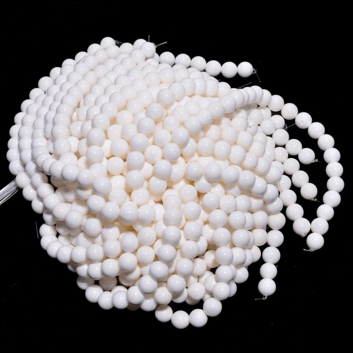 White Shell Plain Beads Round Ball Shape, (10mm)