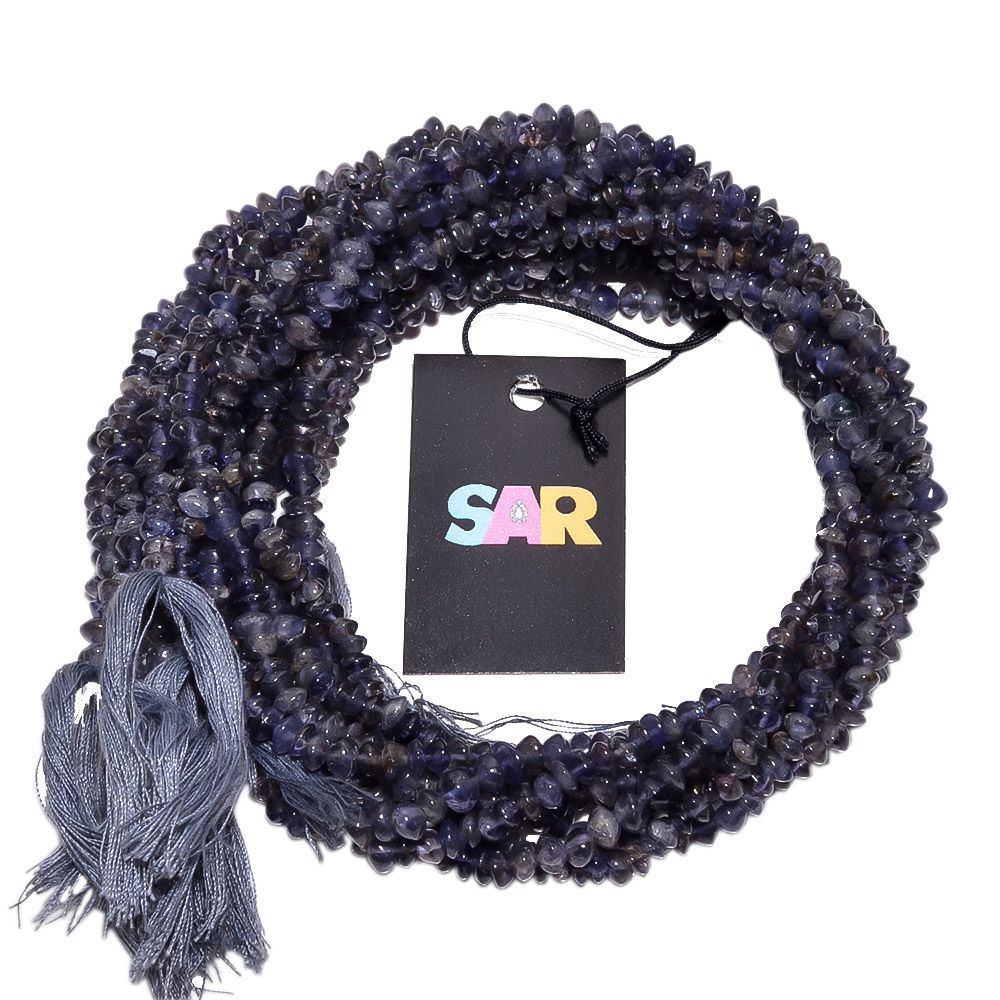 Iolite Plain Semi Precious Stone Beads Roundel Shape Strand In-4-4.5mm Size