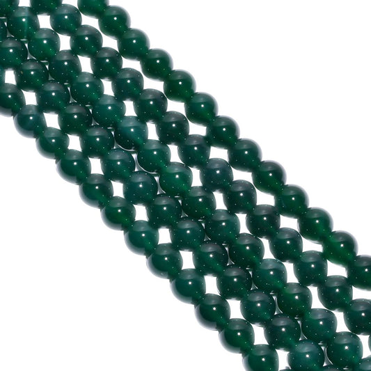 Green Onyx Smooth Beads -8 mm, (Round Ball Shape)