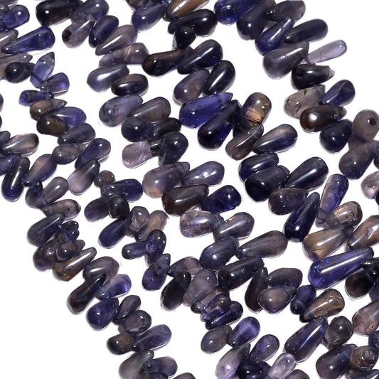 Iolite Smooth Beaded Beads-6x10-5x8mm With Drop Shape