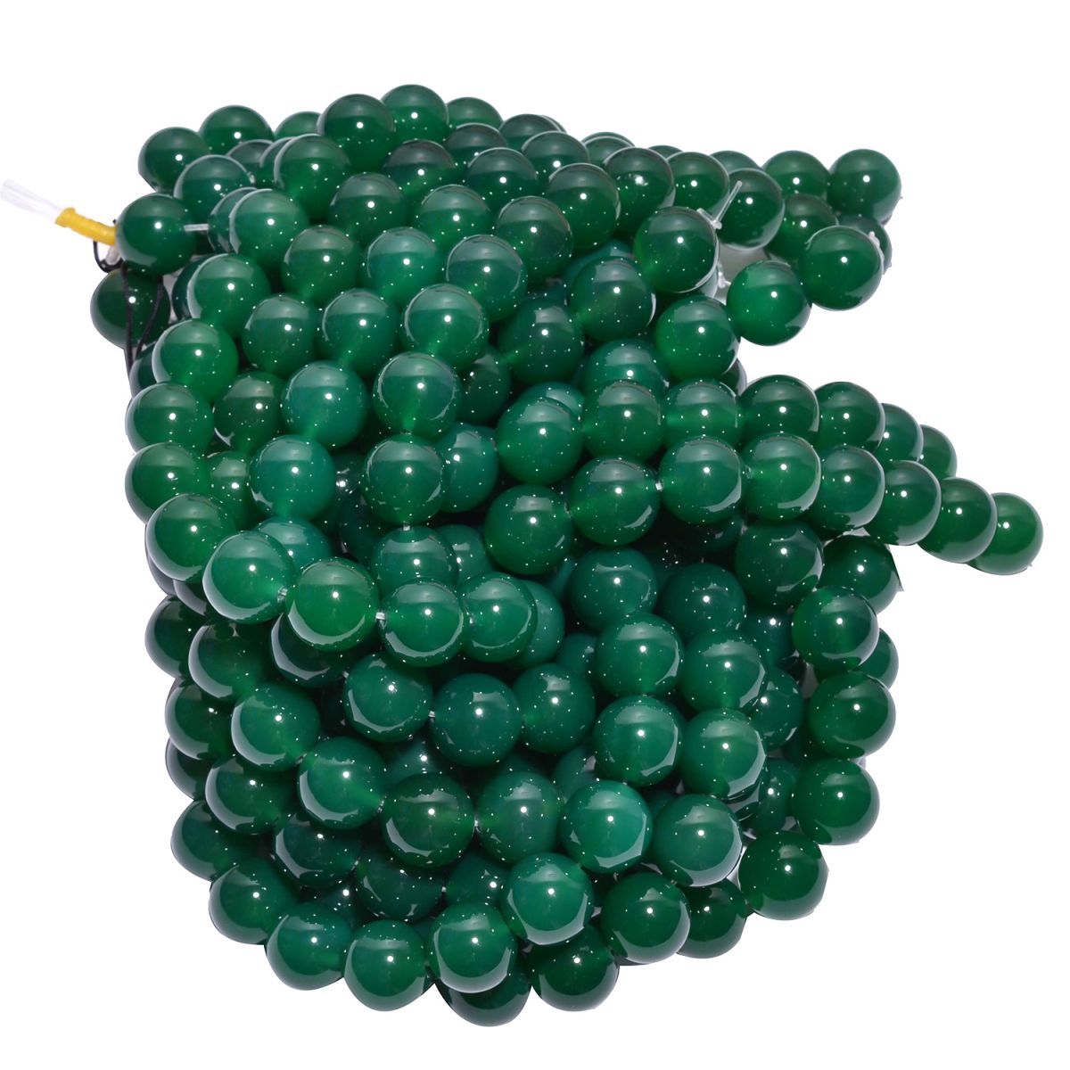 Green Onyx Plain and Natural Stone Beads - 14mm (Round Ball Shape)