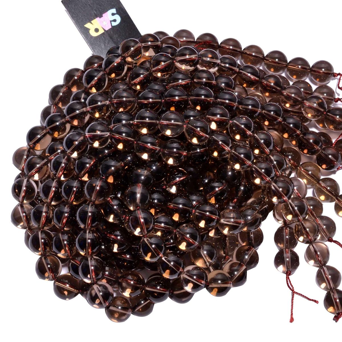 Smoky Quartz Smooth Beads Strand In 12 mm Round Ball Shape