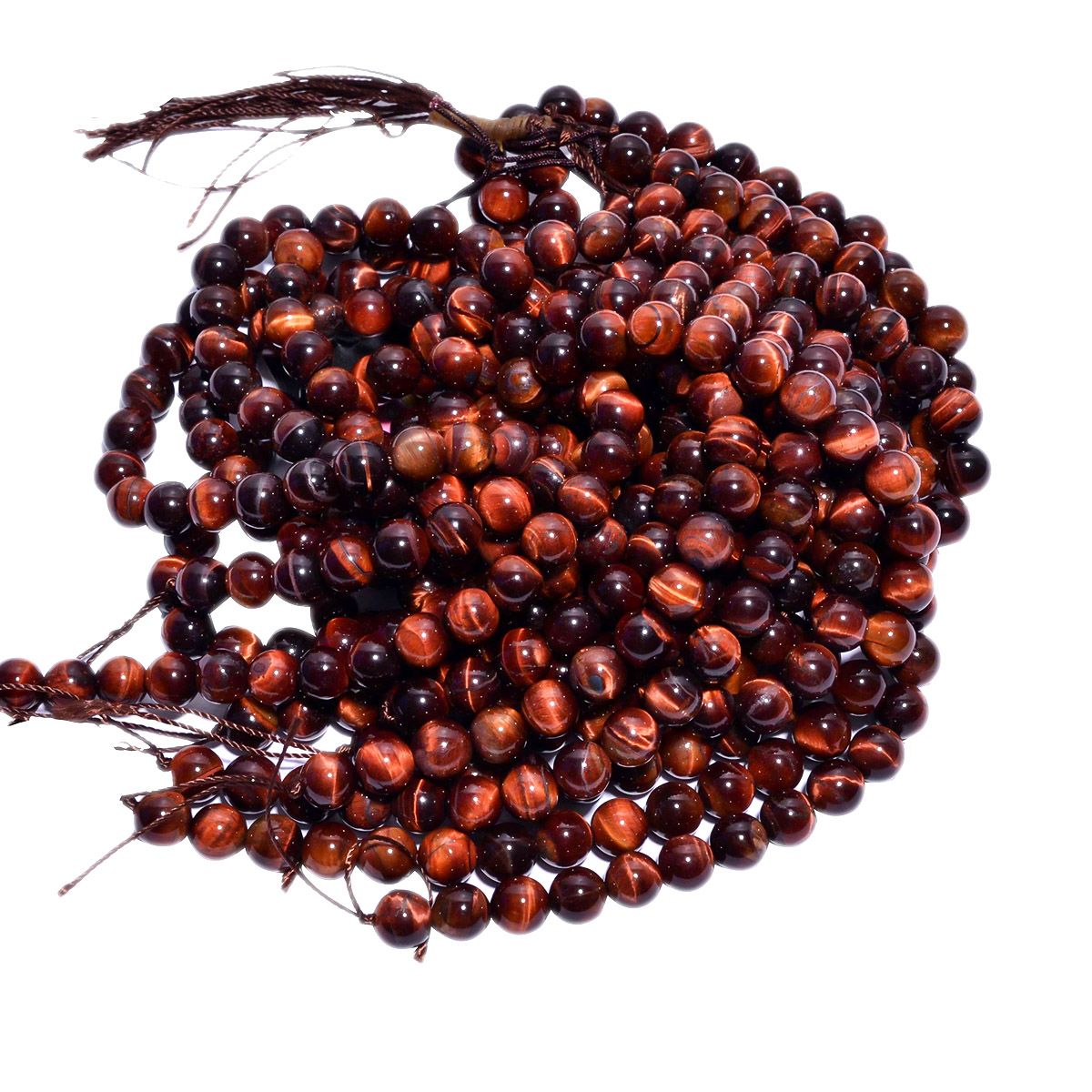 Red Tiger Eye Round Ball Plain Stone Beads In 8 mm Size