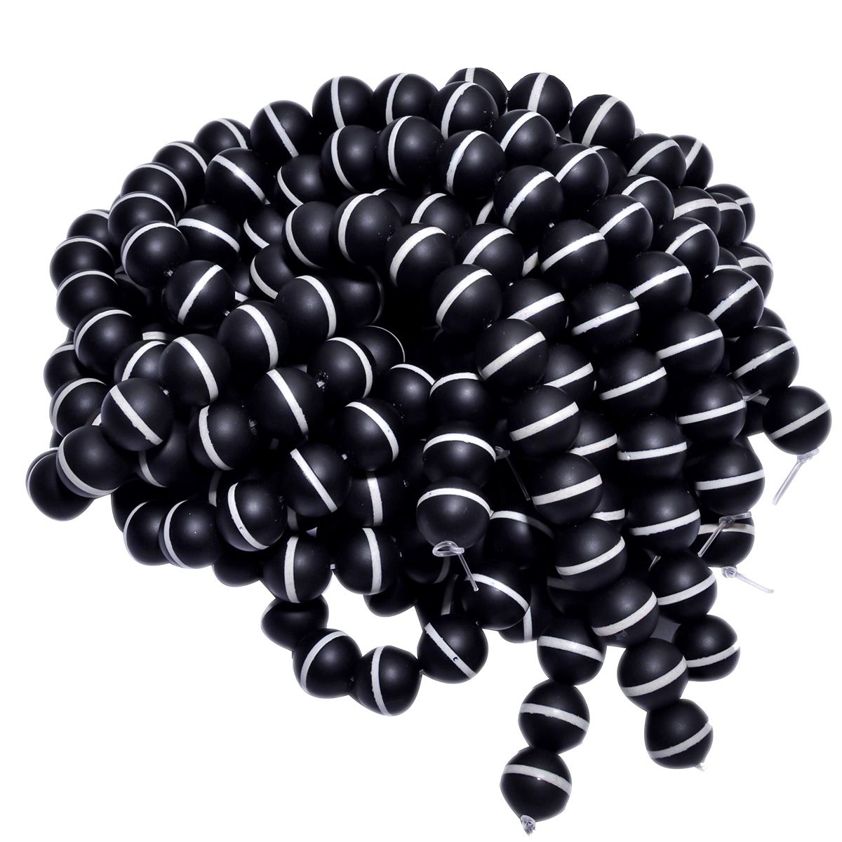 Black And White Agate Smooth Stone Beads 14 mm, (Round Ball Shape)