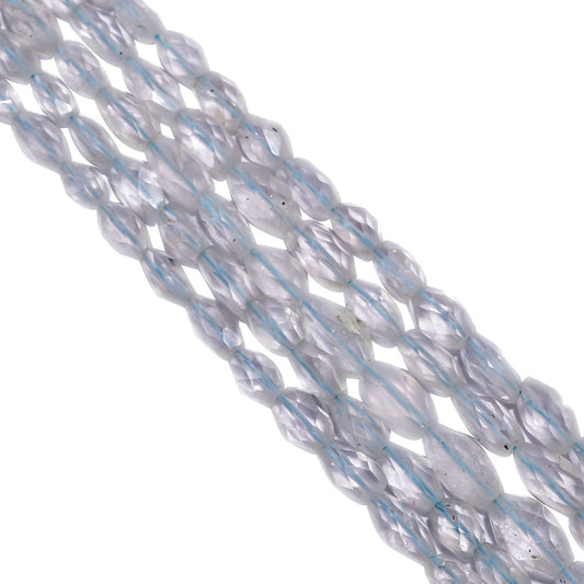 Blue Topaz (Dyed) Faceted Stone Beads 7x5-12x9mm With Oval Shape