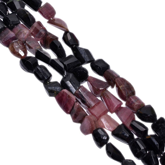 Multi Tourmaline Stone Step Cut Beads- 10x10-19x11 in Nugget Shape