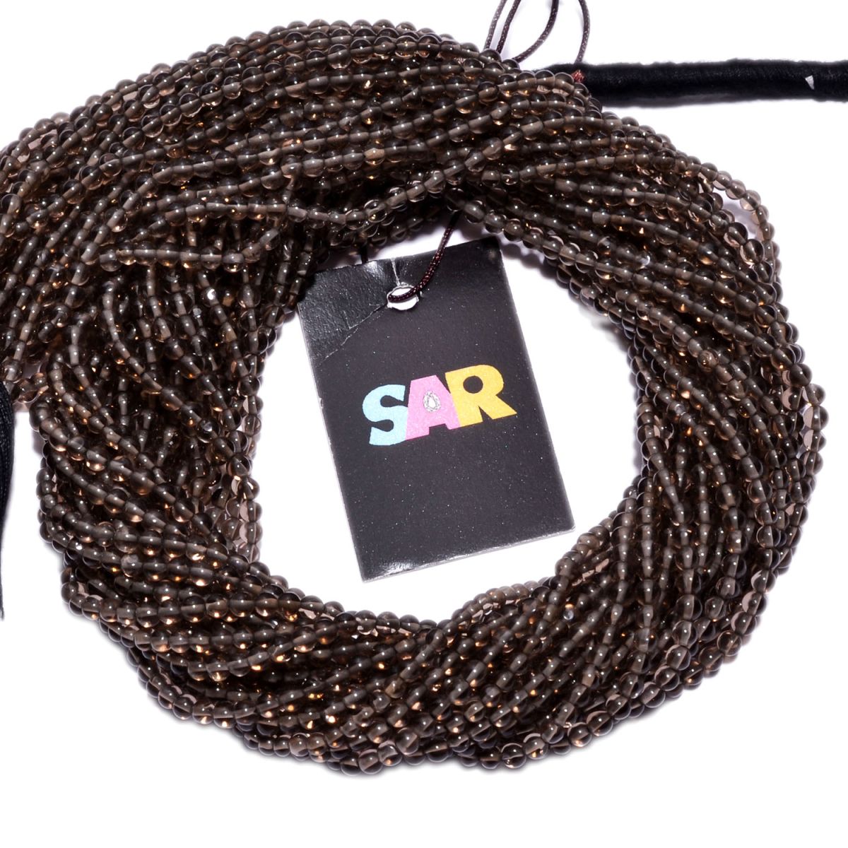 Smoky Quartz 3mm Smooth Round Beads Strand, Smoky Quartz Round Beads Strand