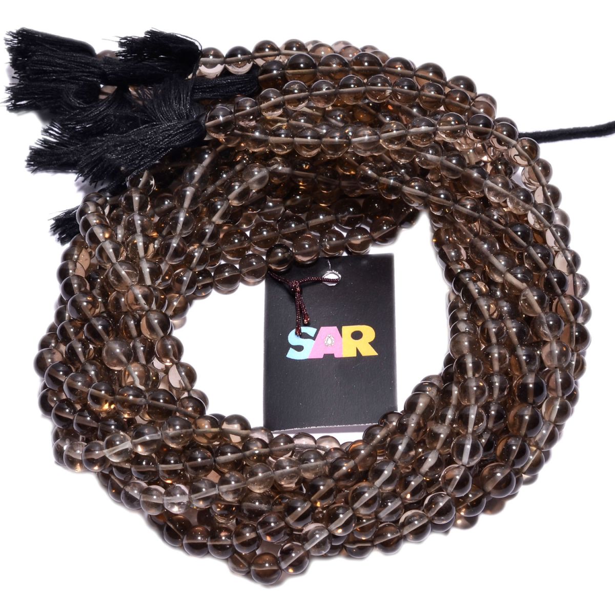 Smoky Quartz 6-6.9mm Smooth Round Beads Strand, Semi Precious Stone Beads, Smoky Quartz Plain Round Beads, Smoky Quartz