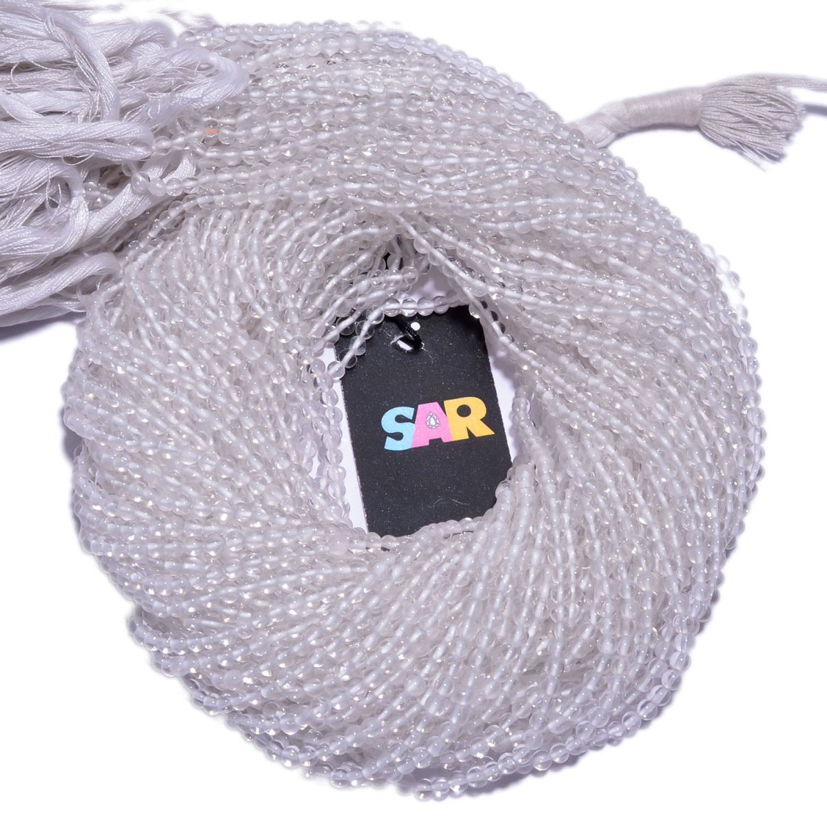 Crystal Quartz Plain Round Ball Stone Beads -4 mm Size