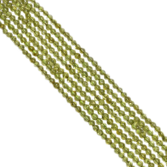 Peridot 3mm Smooth Roundel Beads Strand, Peridot Plain Roundel Beads, Peridot Beads Strand
