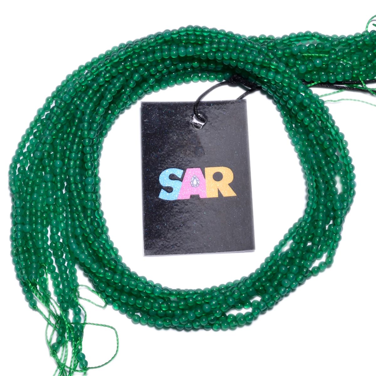 Green Onyx Plain and Natural Stone Beads - 2.5 mm (Round Ball Shape)