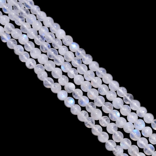 Rainbow Moonstone Plain Stone Beads Round Ball Shape Strand In 5 mm