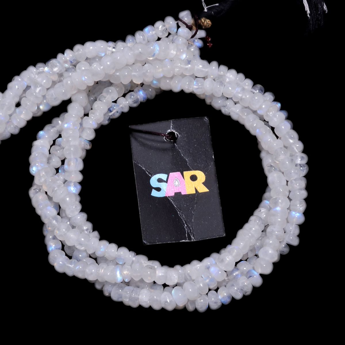 Rainbow Moonstone Roundel 6 mm Size Smooth Stone Beads