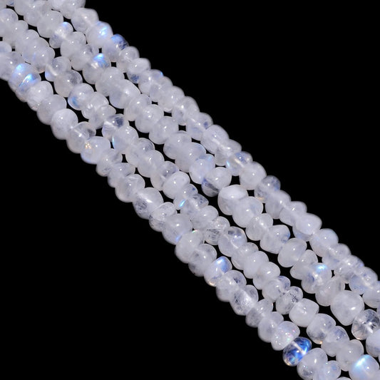 Rainbow Moonstone Roundel 6 mm Size Smooth Stone Beads