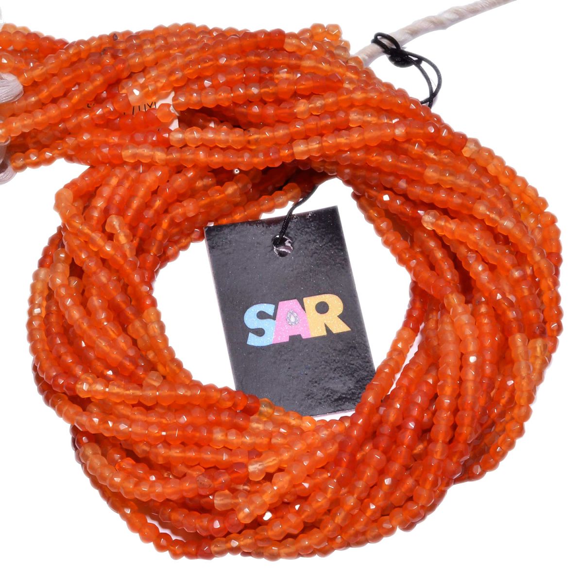 Carnelian Faceted Roundel Beads - Carnelian (Shaded) 4-4.2mm