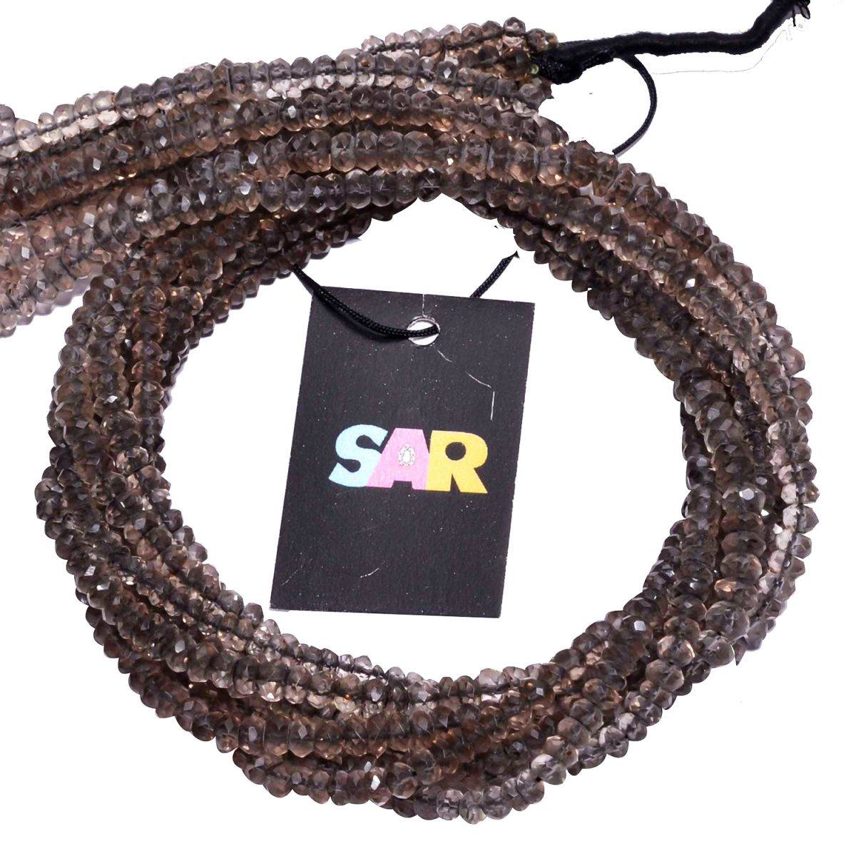 Smoky Quartz 4-5mm Faceted Roundel Beads Strand, Smoky Quartz Faceted Roundel Beads, Smoky Semi Precious Stone, Smoky