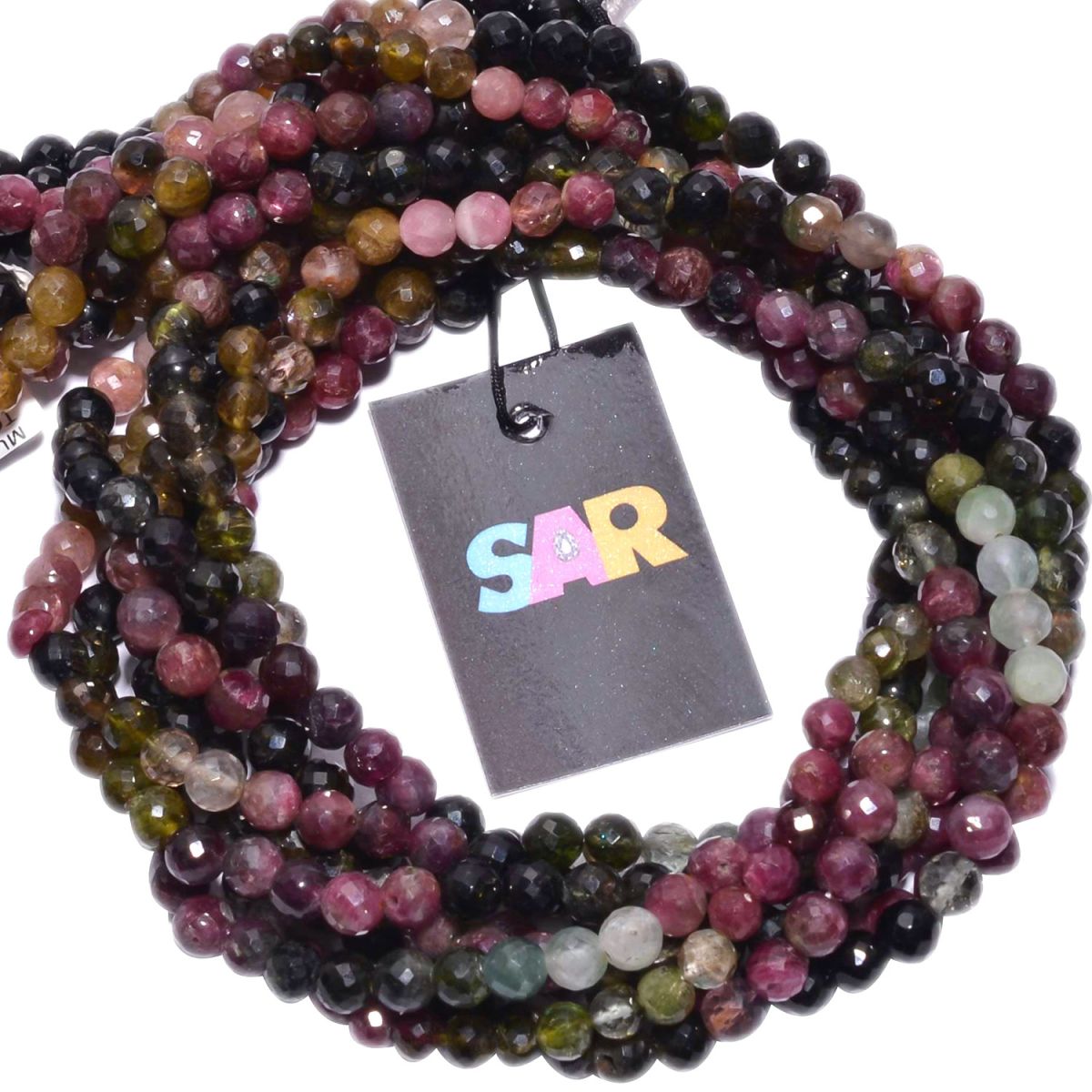 A Quality Multi Color Tourmaline Beads-6mm Size in Round Shape