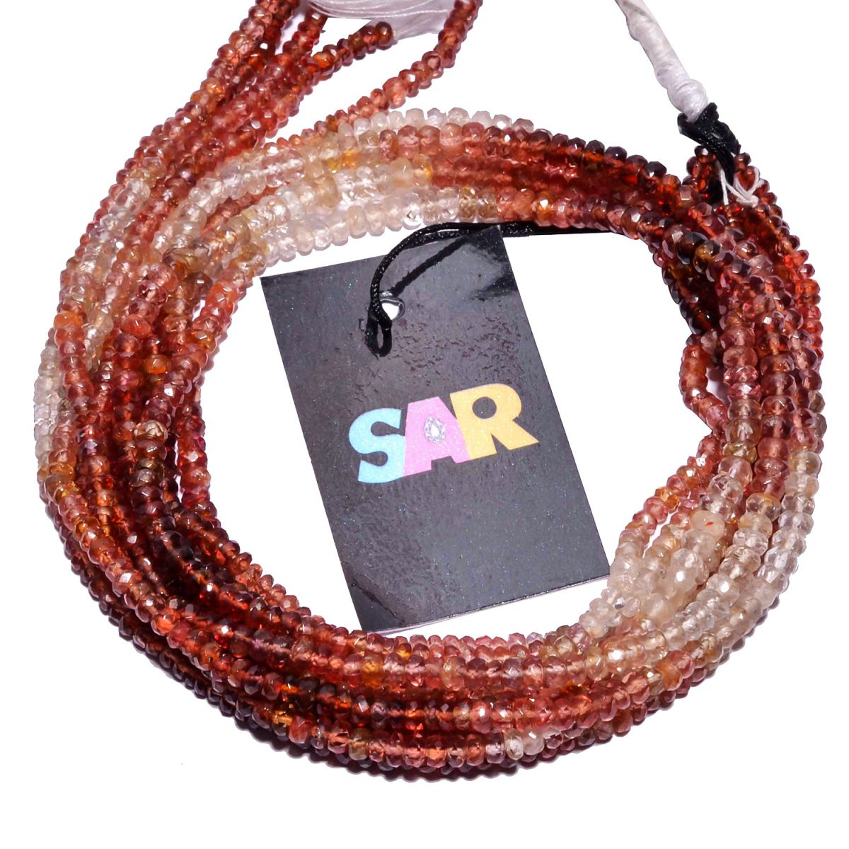 Multi Spinal Faceted Roundel Beads - Multi Spinel 3.5-4mm