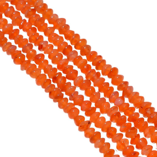 Carnelian 3-5mm Smooth Roundel Beads Strand, Carnelian Plain Roundel Beads, Carnelian Stone Beads, Carnelian