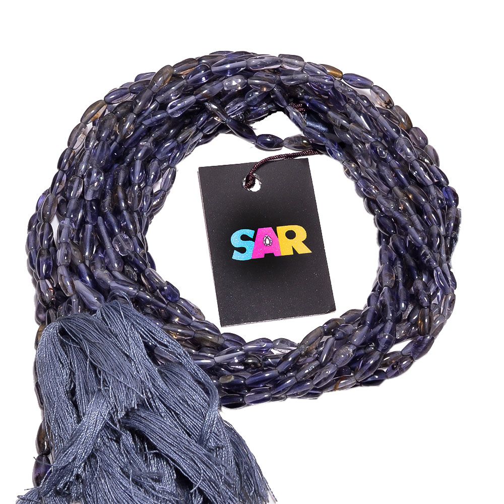 Iolite Plain Beaded Beads Rice Shape, (6x3-12x4mm Size)