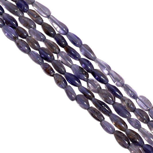 Iolite Plain Beaded Beads Rice Shape, (6x3-12x4mm Size)