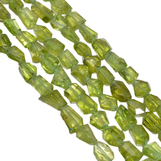 Peridot 6x5-11x16mm Step Cut Negget Beads Strand, Peridot Step Cut Nugget Beads, Peridot Beads Strand, Peridot