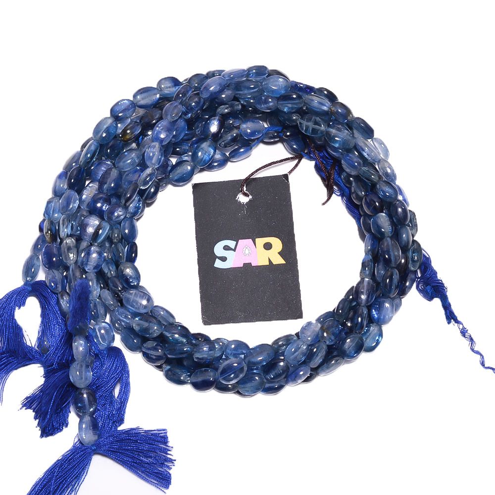 Kyanite Plain Beaded Beads 7x6-11x8mm With Oval Shape