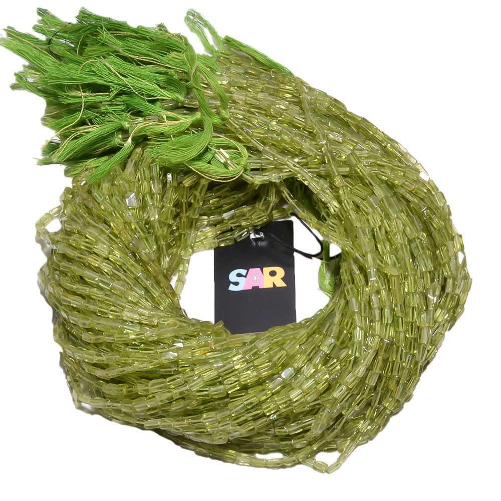 Peridot 3x5-6.5x4mm Smooth Cube Beads Strand, Peridot Plain Cube Beads, Peridot Beads