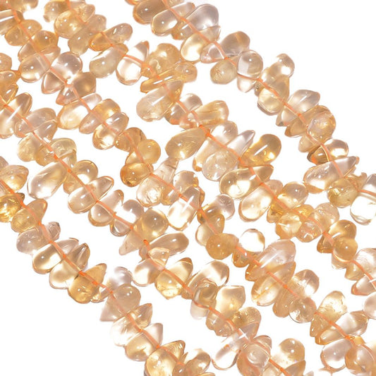 Citrine Plain Beaded Beads Drop Shape Strand In 8x4-15x6mm Size