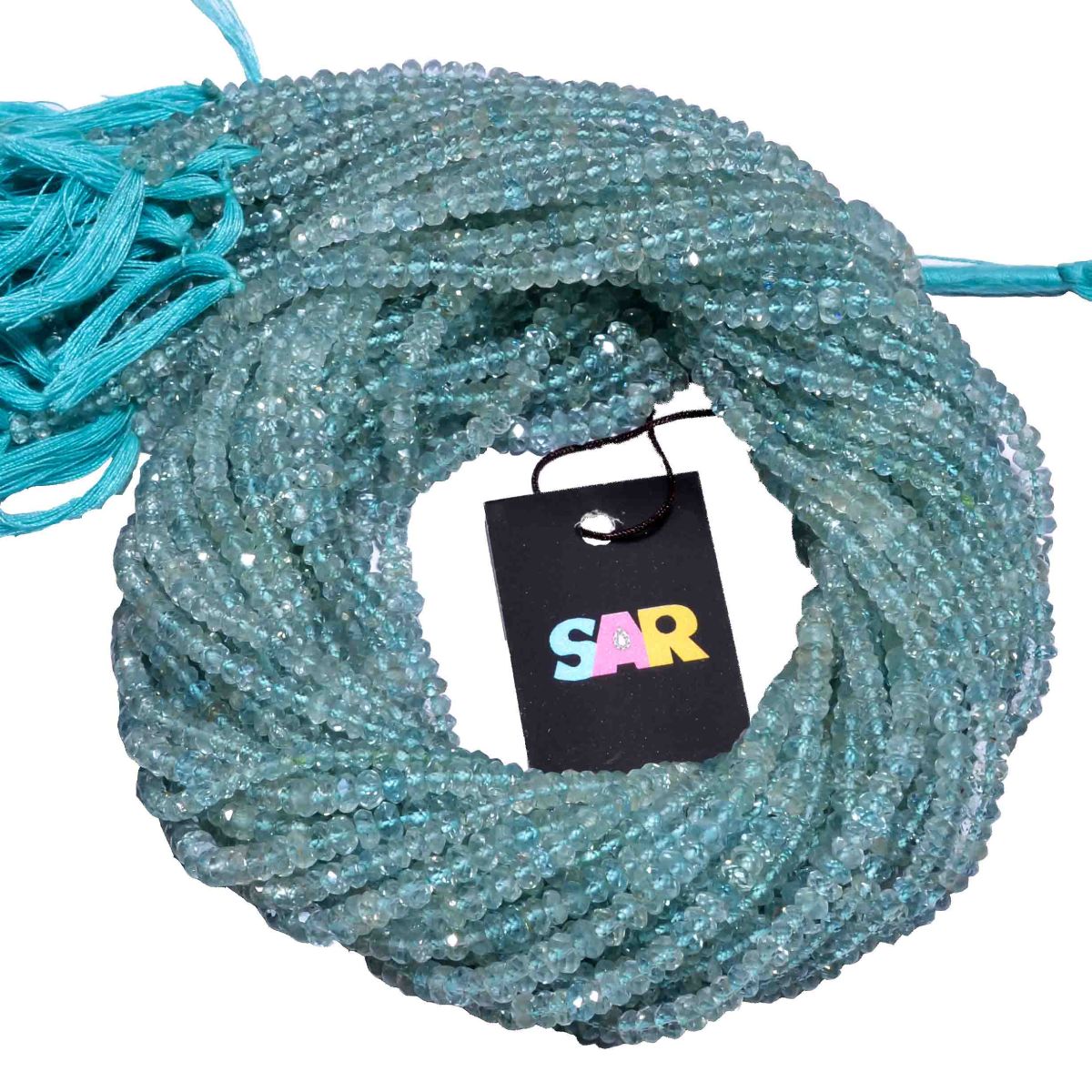 Aquamarine 4mm Fine Faceted Roundel Beads Strand, Aquamarine Faceted Roundel Beads, Aqumarine