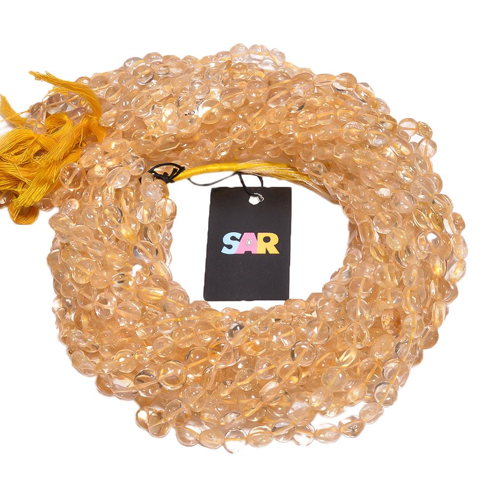 Citrine Smooth Stone Beads 6-9 mm With Coin Shape