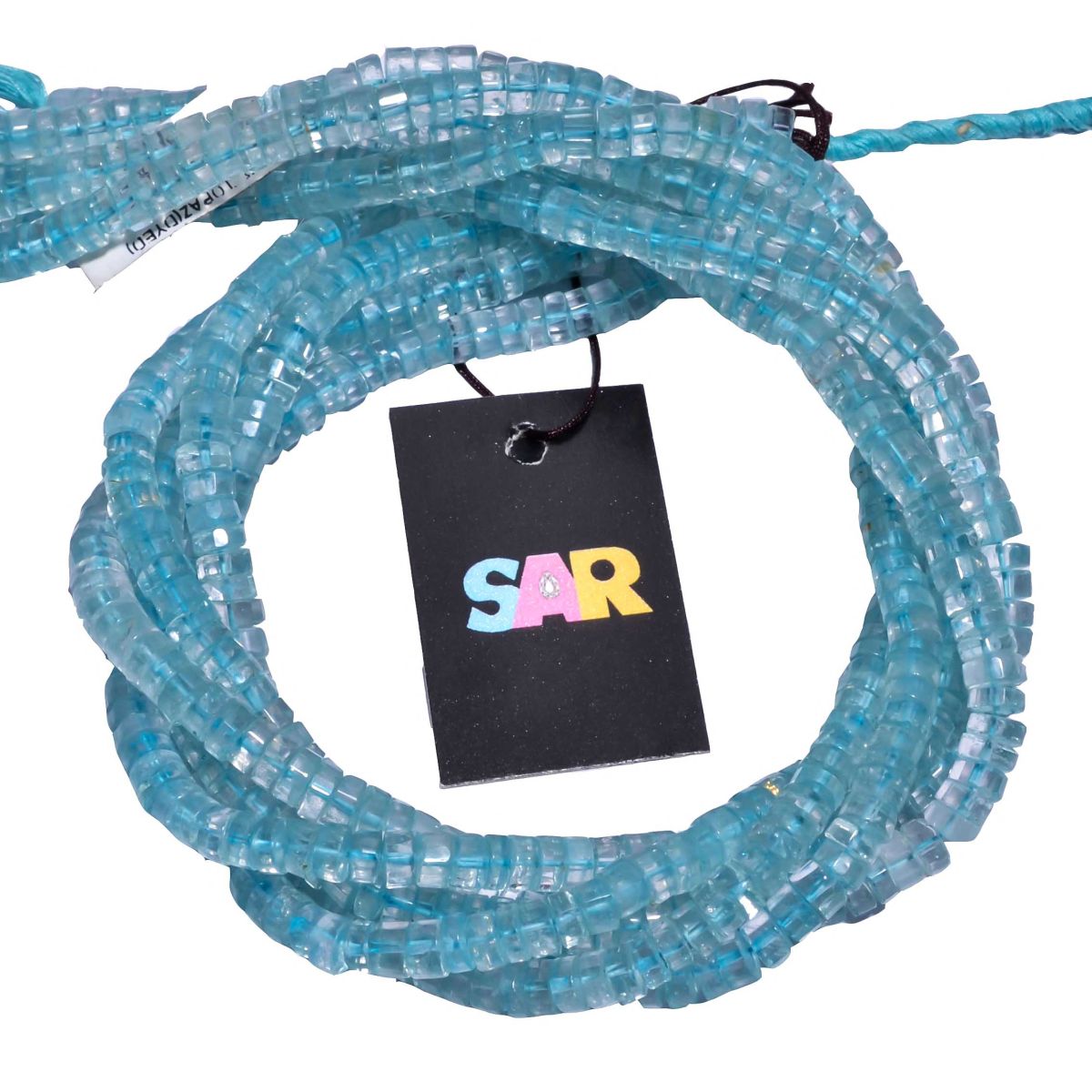 Dyed Blue Topaz 5.5-6mm Faceted Wheel Beads Strand, Dyed Blue Topaz Faceted Wheel Shape Beads, Wheel Shape Blue Topaz