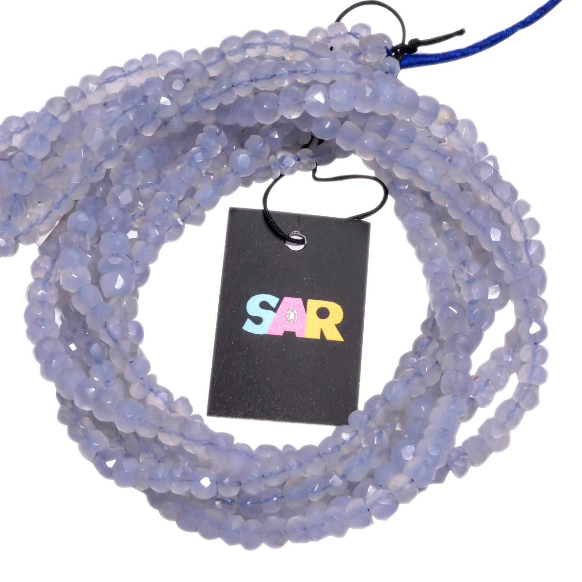 Chalcedony Faceted Roundel Stone Beads Strand (5-7mm)