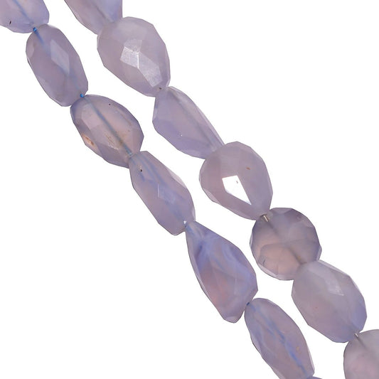 Chalcedony Faceted Stone Beads 10x10-11x11mm With Nugget Shape