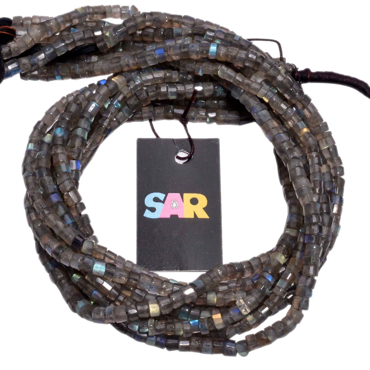 Labradorite 4-4.5mm Faceted Wheel Beads Strand, Labradorite Faceted Wheel Beads, Labradorite Stone