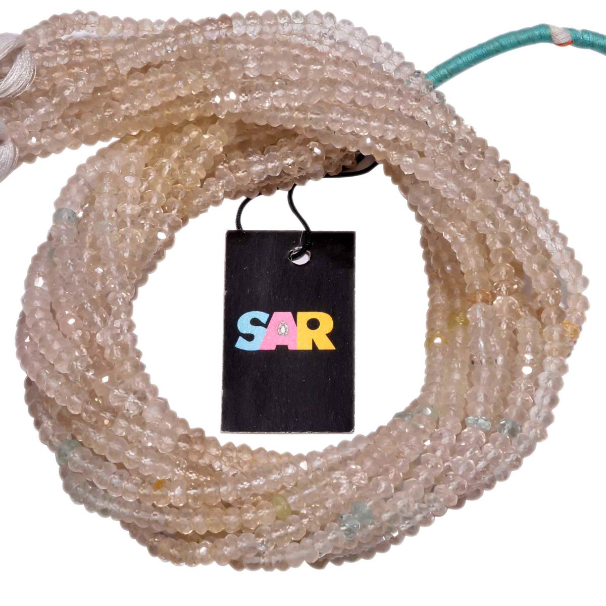 Multi Aquamarine Faceted Roundel Beads with A Quality in 4.5-5mm