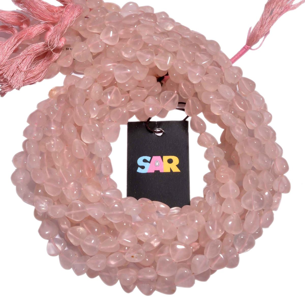 Rose Quartz Smooth Beads Heart Shape, (9x9mm Size)