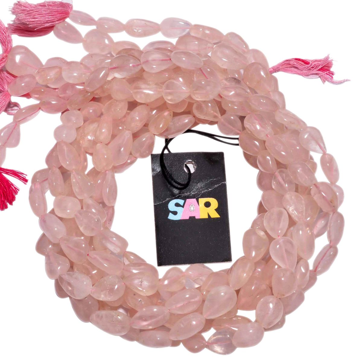 Rose Quartz Plain Beaded Beads- 10x9-16x12mm Pear Shape