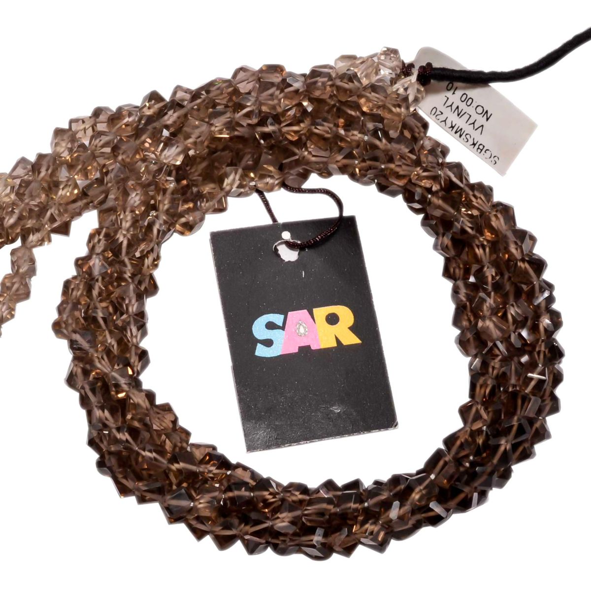 Smoky Quartz (Shaded) 6x4-6x5mm Faceted Dice Beads Strand, Smoky Quartz Shaded Faceted Dice Beads, Smoky Quartz Beads