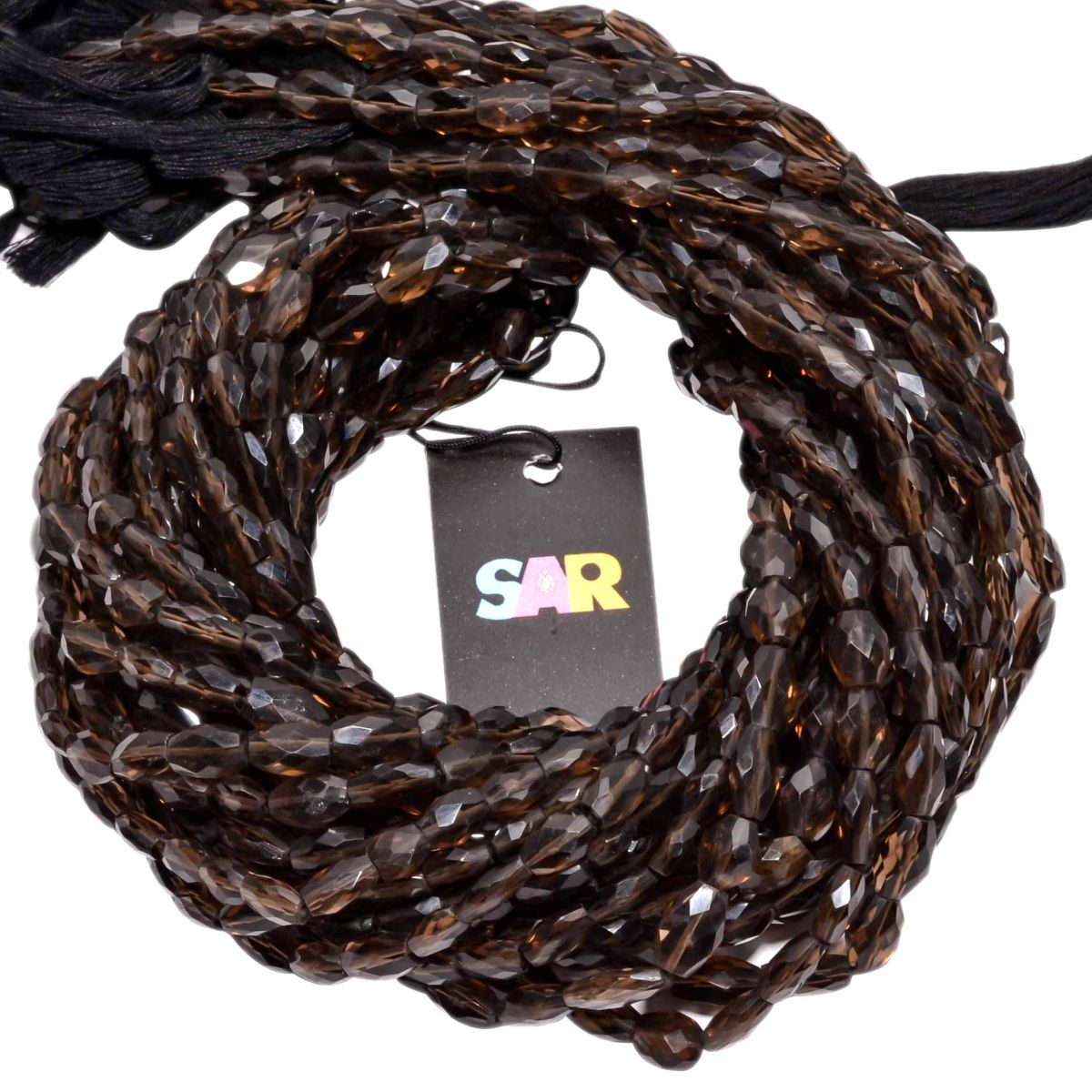 Smoky Quartz 7x5-12x9mm Rose Cut Faceted Oval Beads Strand, Smoky Quartz Faceted Rose cut Beads, Smoky Rose Cut Beads