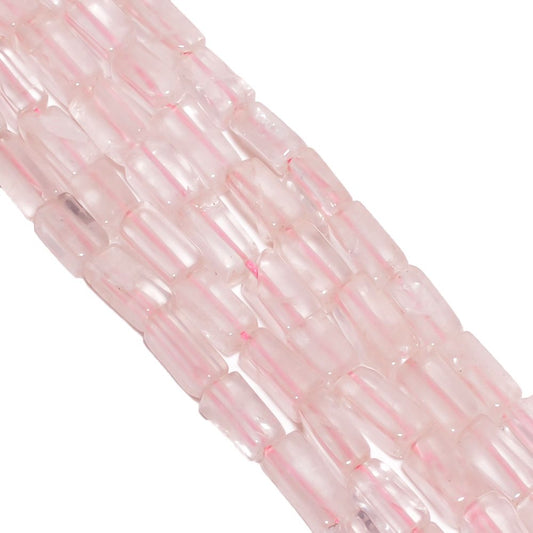 Rose Quartz Plain Stone Beads Cube Shape, 6x5-10x4mm Size