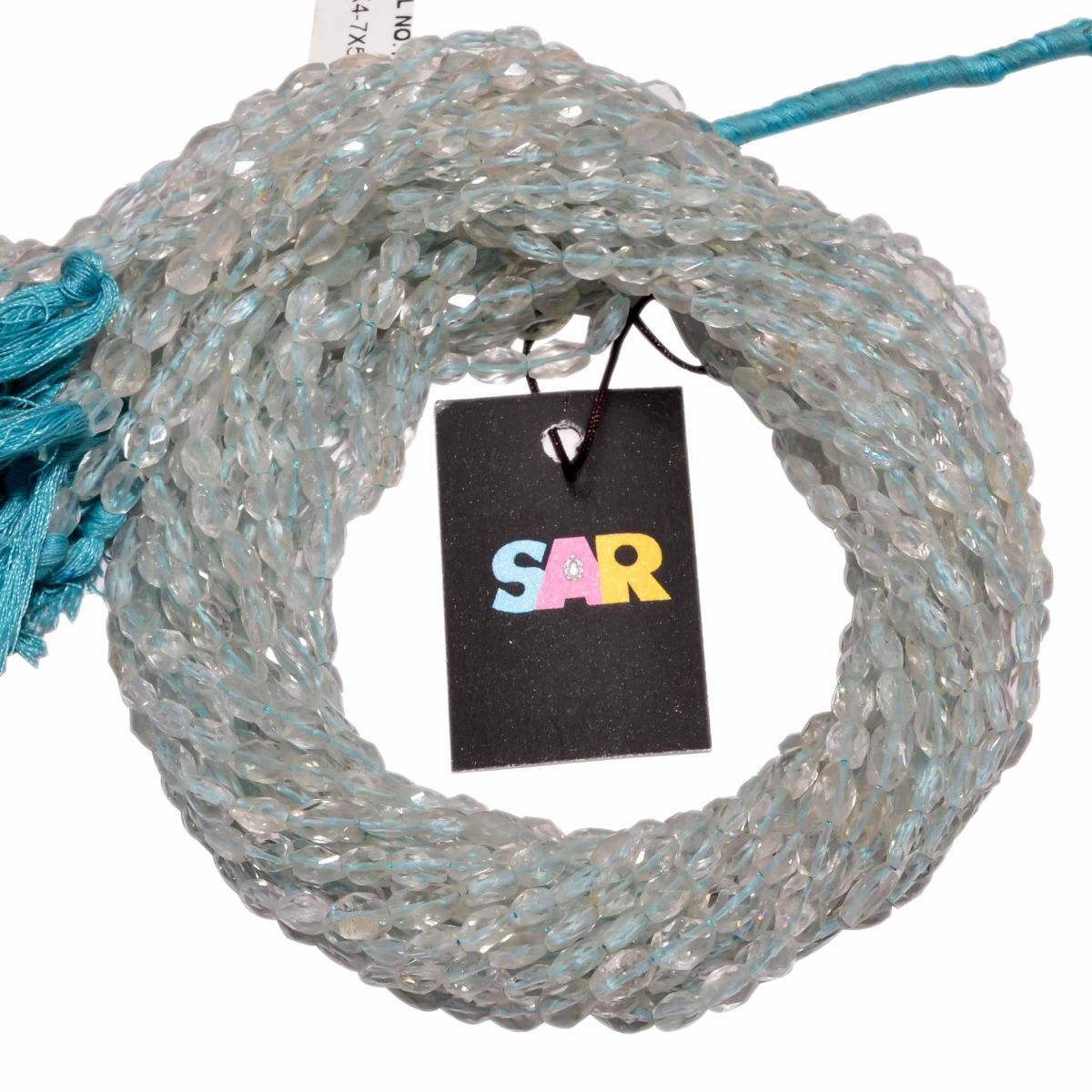 Blue Topaz (Dyed) 6x4-7x5mm Faceted Stone Beads, (Roundel Shape)