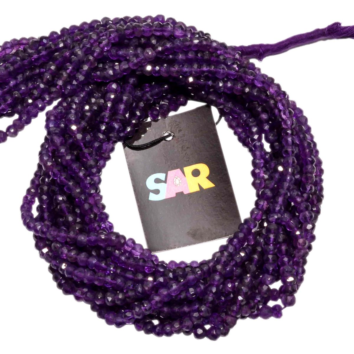 Amethyst Faceted Beads Strand in Roundel Shape with Size 4.5mm