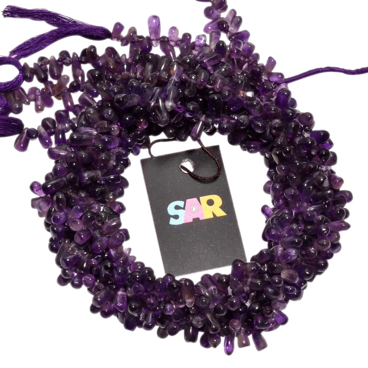 African Amethyst 8x5-10x7mm Smooth Drops Beads Strand, Dark Amethyst Plain Drop Shape Beads, African Amethyst Plain Beads