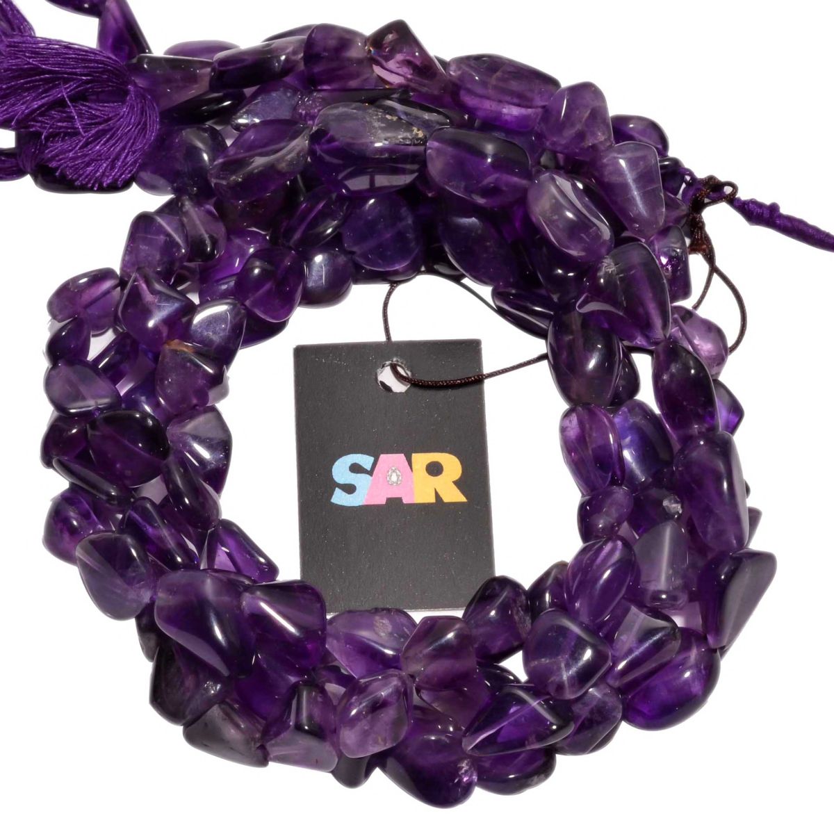 African Amethyst Smooth Nugget Beads Strand, Natural Amethyst Plain Beads, Natural Amethyst Beads, Semi Precious Stone Beads