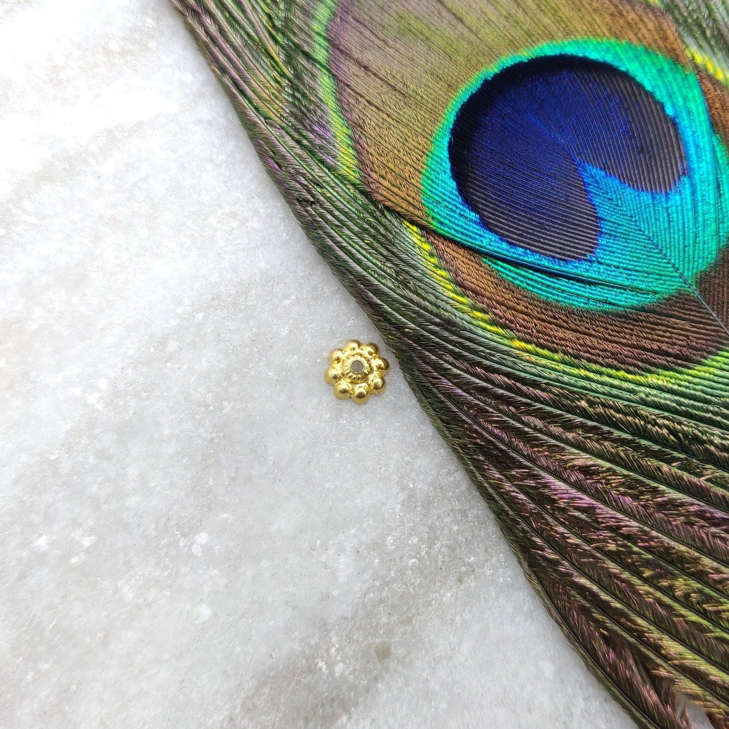 18KT Yellow Gold-Plated Bead Cap Spacer Finding 3x6mm