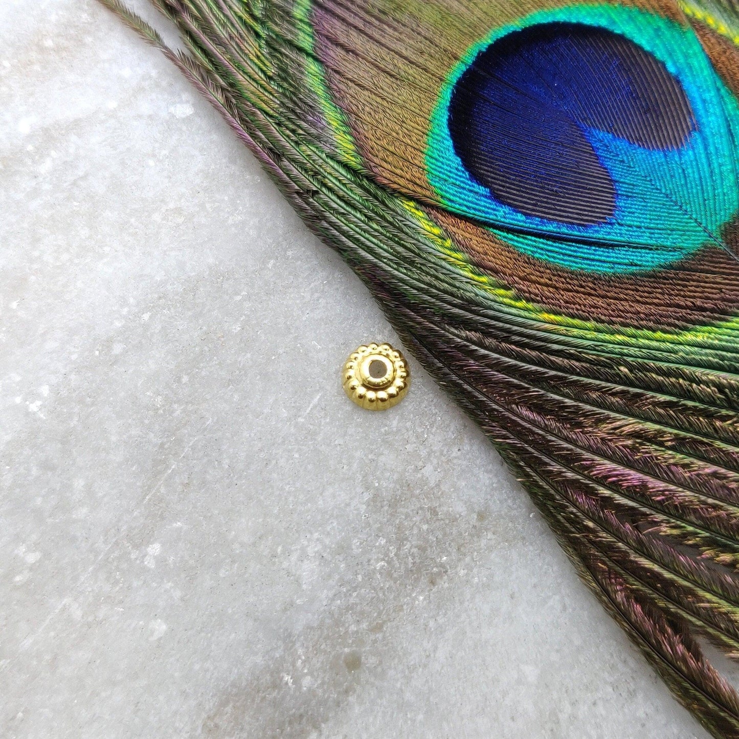 18KT Yellow Gold-Plated Spacer Bead Cap Findings Finding 2x6mm